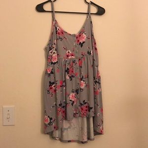 Grey Floral tank babydoll size 2